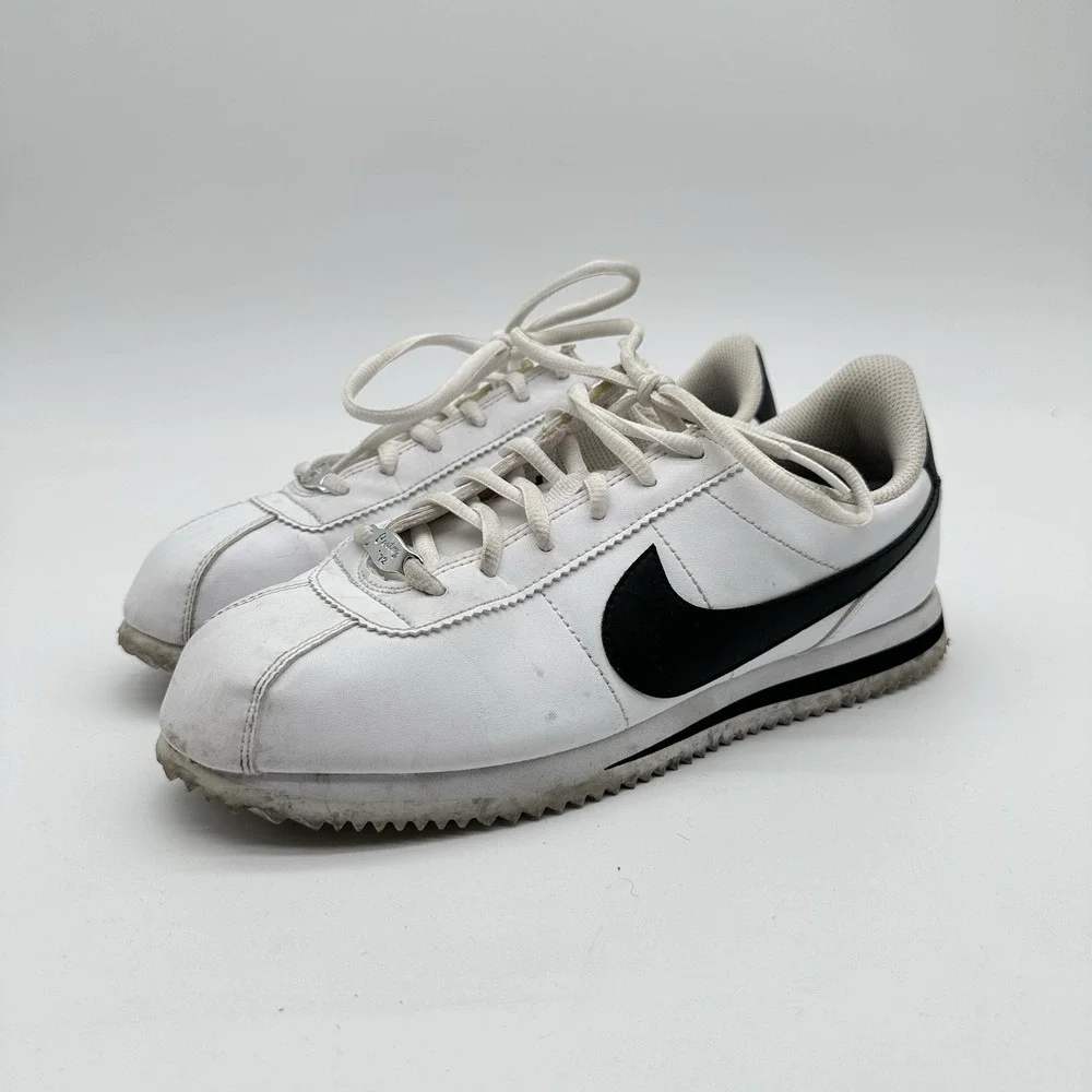 Nike Cortez Sneakers Youth Size 6.5‎ White Black Streetwear Wedding Nostalgia